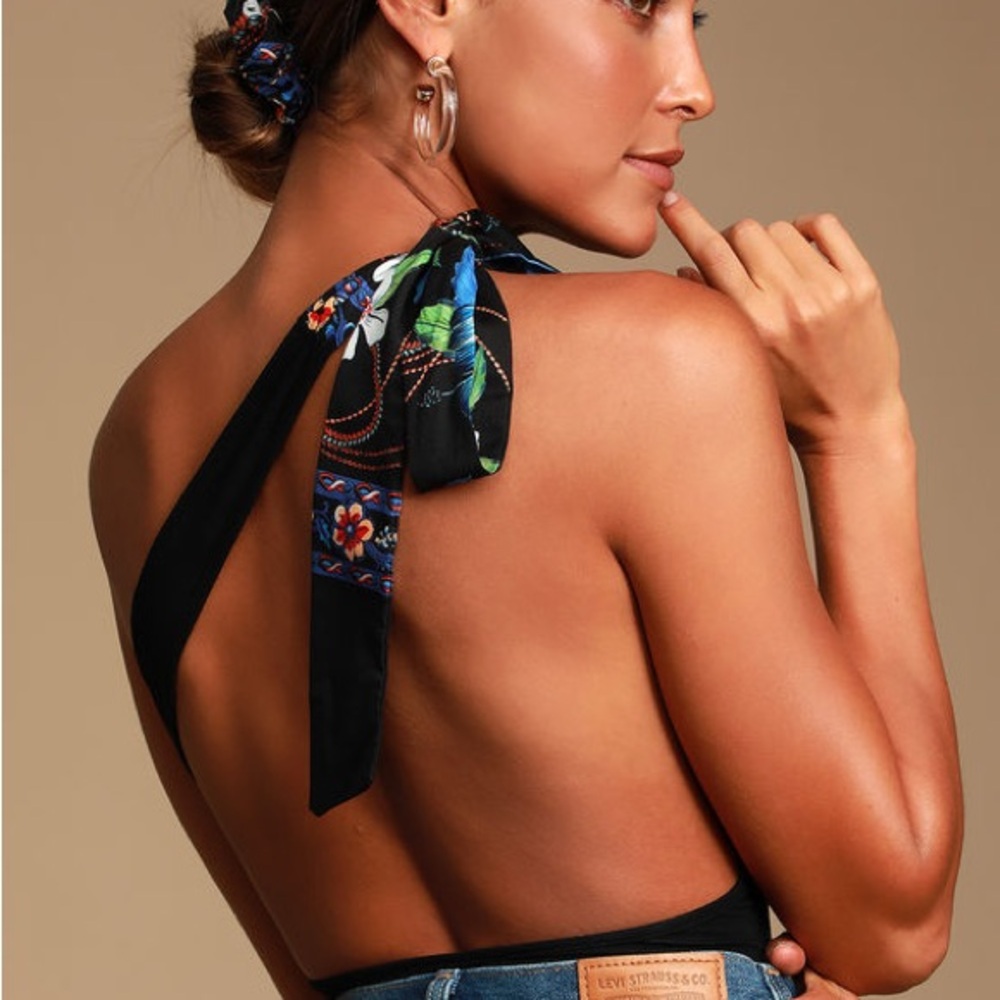 Alicialynn Black One-Shoulder Bodysuit